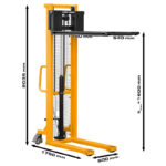 Empilhador manual com capacidade de carga de 700 kg – Altura de elevação de 1600 mm - Image 3